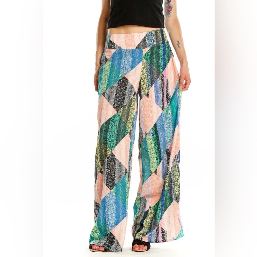 Bar III > Multicolor Patchwork Printed Boho Wide Leg Palazzo Pants > S/M